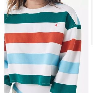 Champion cropped striped crew neck